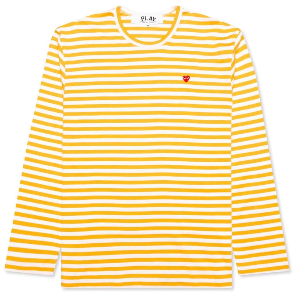 CDG PLAY • YELLOW STRIPED SHIRT